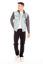 Cargar imagen en el visor de la galería, DENIM JACKET WITH HOOD - LIGHT   BLUE
