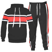 Load image into Gallery viewer, SOLID WITH THREE STRIPE PULLOVER HOODIE
