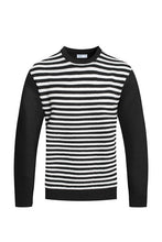 Cargar imagen en el visor de la galería, KNITTED ROUND NECK STRIPED SWEATER
