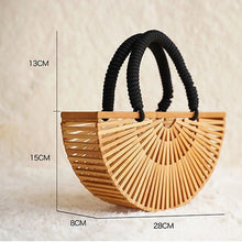 Cargar imagen en el visor de la galería, Vintage Bamboo Woven Handbag
