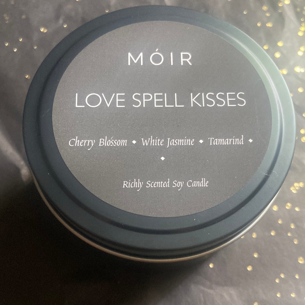 Love Spell Kisses 8 oz Travel Candle + Gift Box Included